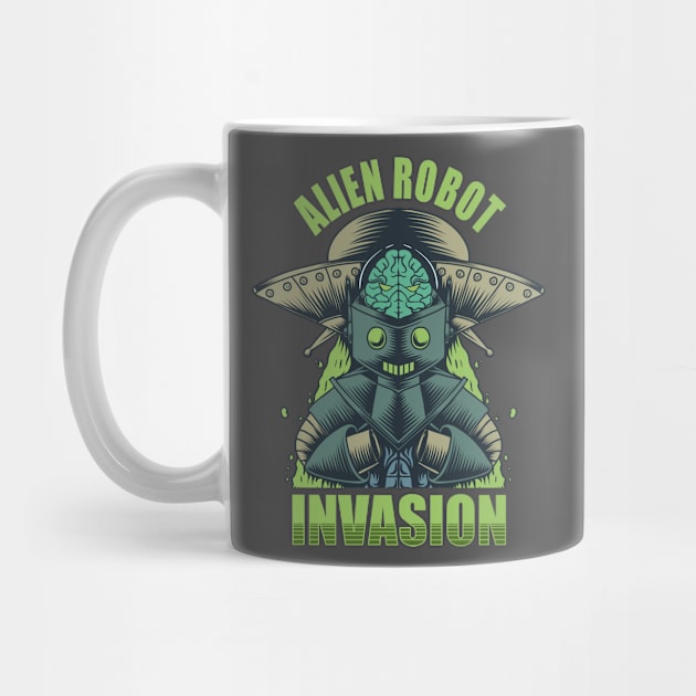 Funny Alien robot invasion design by Anonic